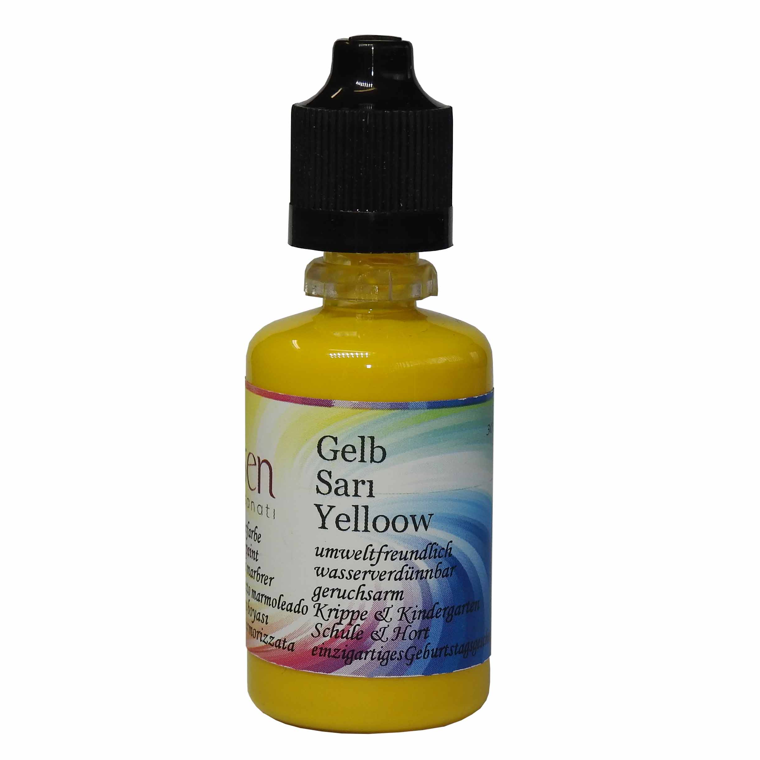 Ahsen Gebrauchsfertige Ebru Farbe - 30 ml Gelb