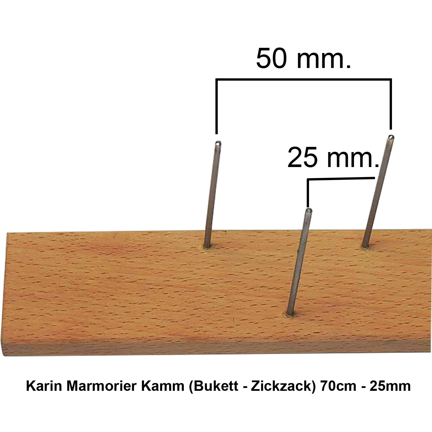 Marmorier Kamm (Bukett - Zickzack) 70cm - 25mm