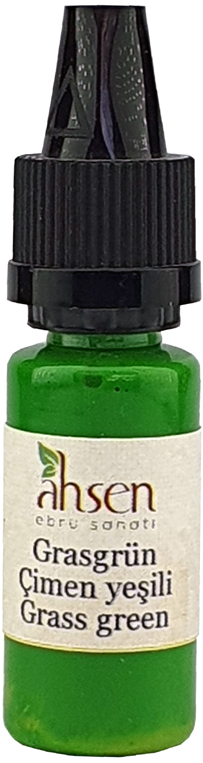 Ahsen Gebrauchsfertige Ebru Farbe - 10 ml Grasgrün