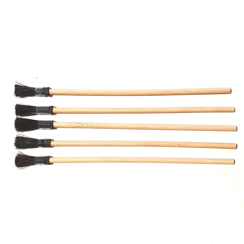 Marbling Brush with Horsehair and Bamboo Handle (Set of 5)