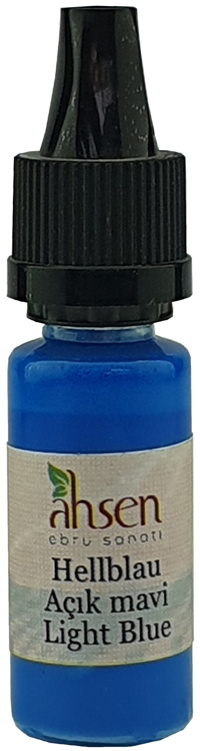 Ahsen Gebrauchsfertige Ebru Farbe - 10 ml Hellblau