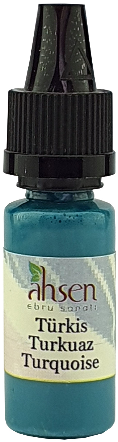 Ahsen Gebrauchsfertige Ebru Farbe - 10 ml Türkis